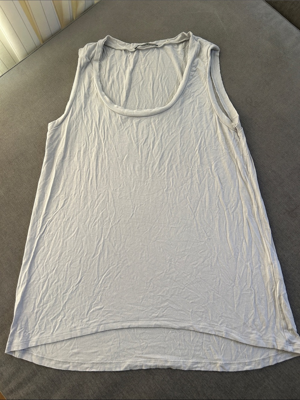 Tahari Light Gray Scoop Neck Tank Top